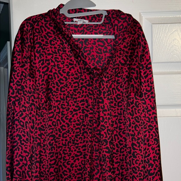 Bar III Tops - Bar III Red and Black Animal Print Top